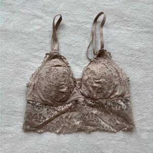 Aerie Lace Bralette in Tan